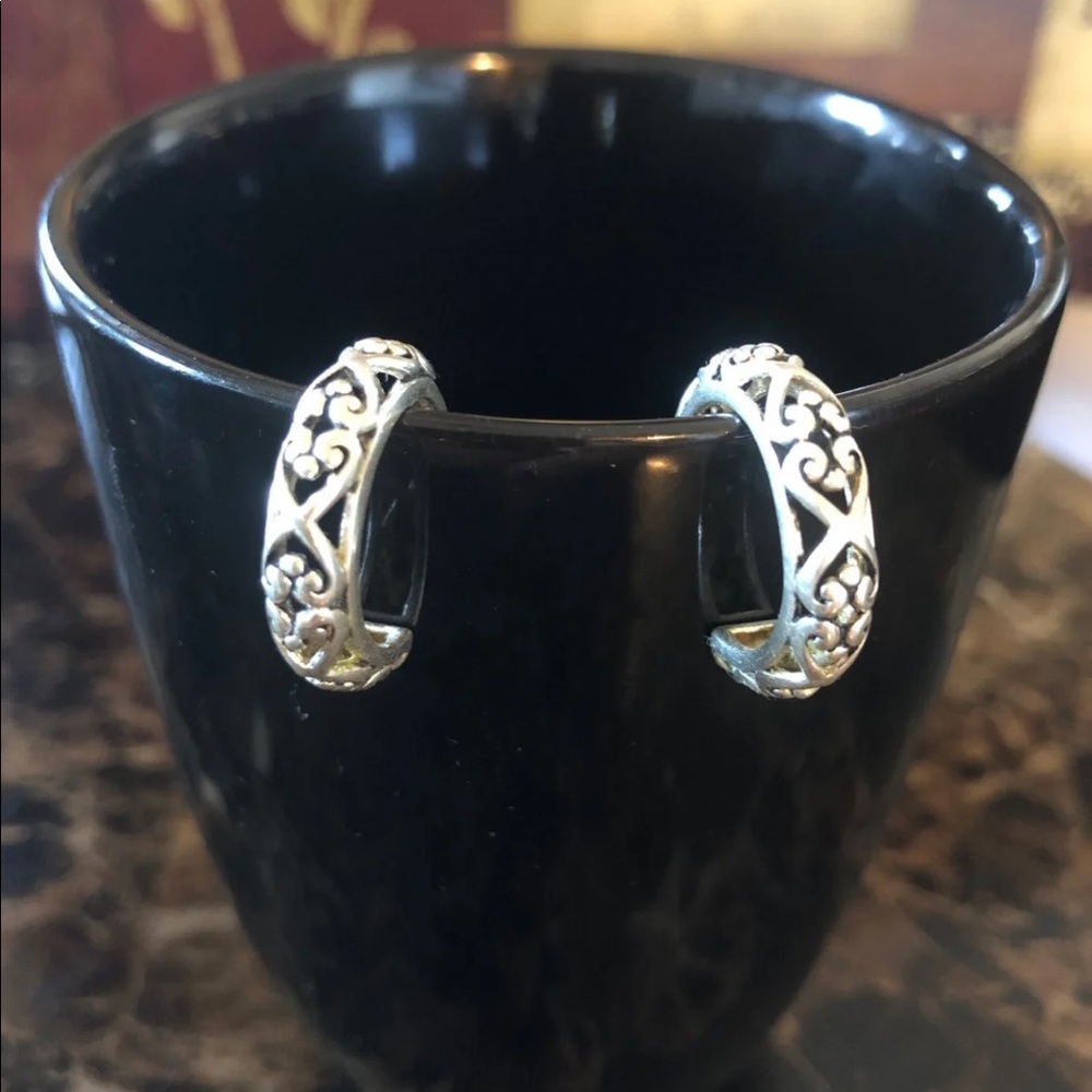 Sterling Silver Filigree Hoops